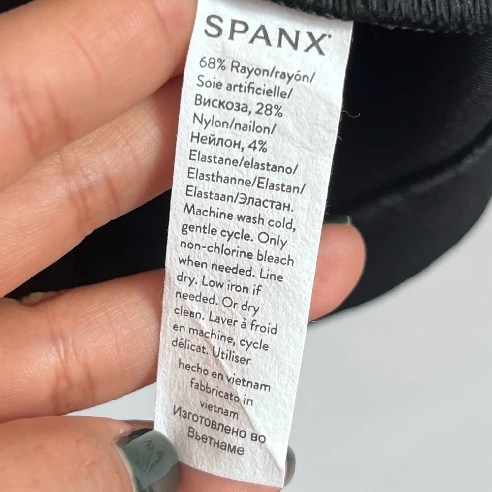 SPANX The Perfect A Line Dress Ponte Stretch 3/4 Sleeve Classic Black Size M